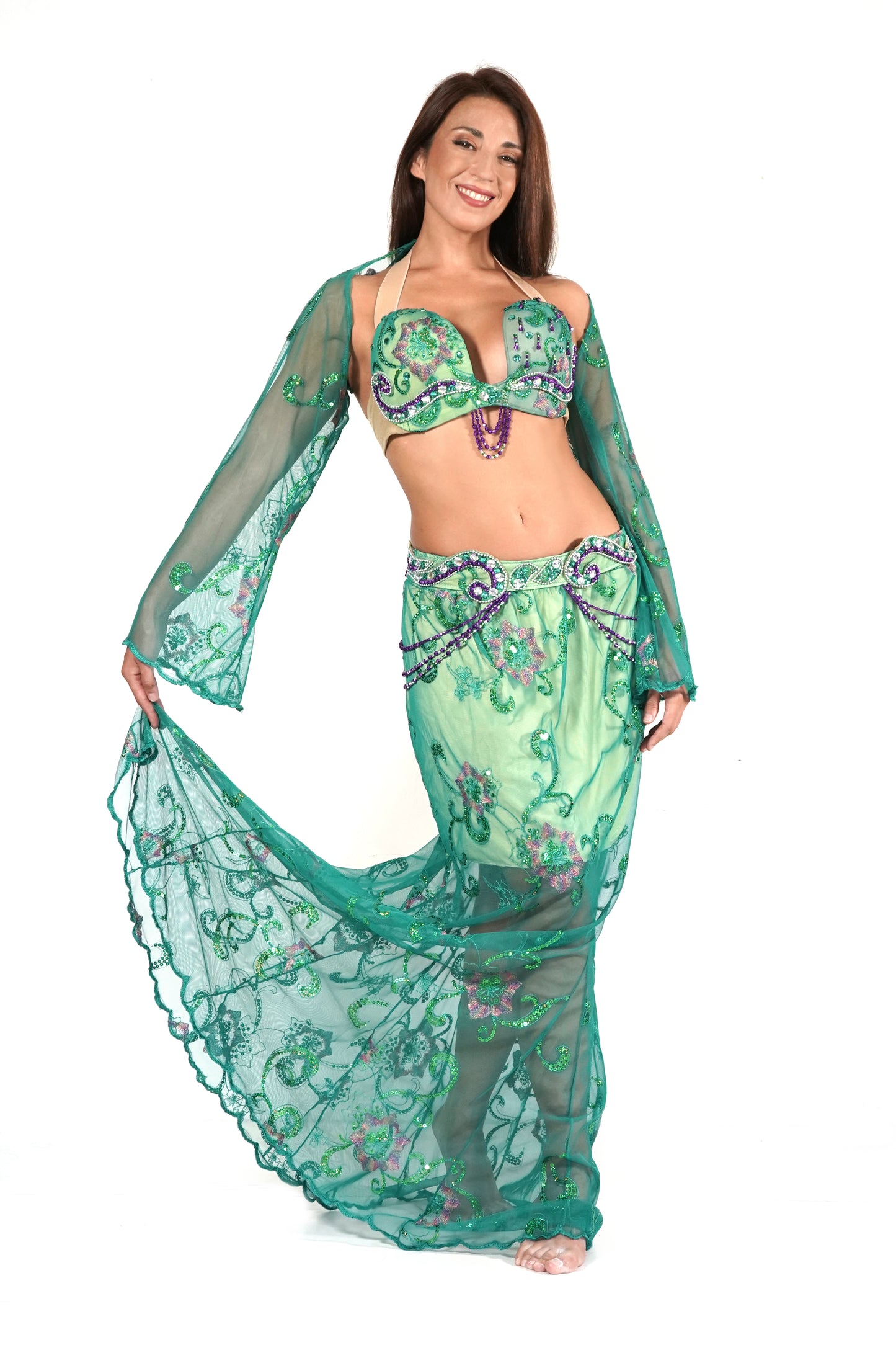 Fairies - Belly dance costume Verde esmeralda